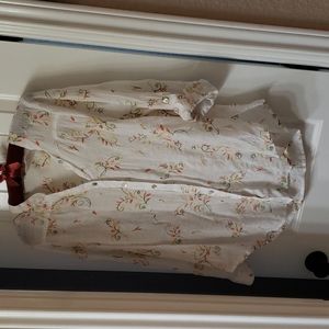 L  Fig and flower foe linen embroidery blouse